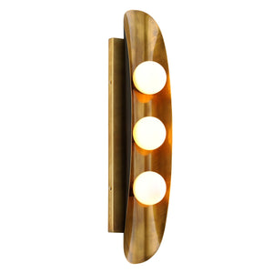 Corbett Lighting - 271-13-VB/BBR - Three Light Wall Sconce - Hopper - Vintage Brass Bronze Accents