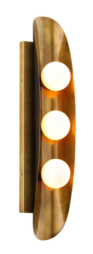 Corbett Lighting - 271-13-VB/BBR - Three Light Wall Sconce - Hopper - Vintage Brass Bronze Accents