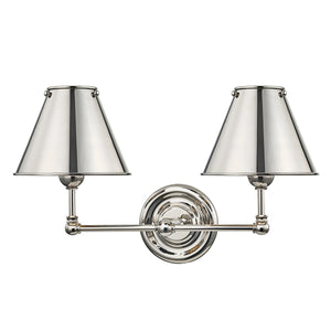 Hudson Valley - MDS102-PN-MS - Two Light Wall Sconce - Classic No.1 - Polished Nickel