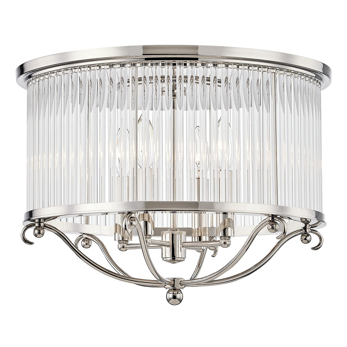 Hudson Valley - MDS201-PN - Four Light Semi Flush Mount - Glass No.1 - Polished Nickel