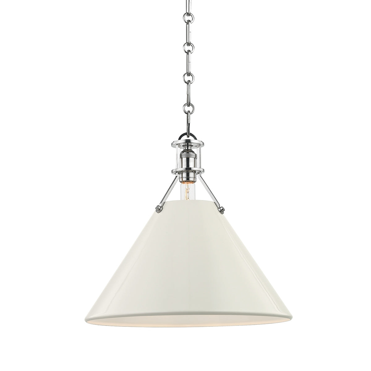 Hudson Valley - MDS352-PN/OW - One Light Pendant - Painted No.2 - Polished Nickel/Off White