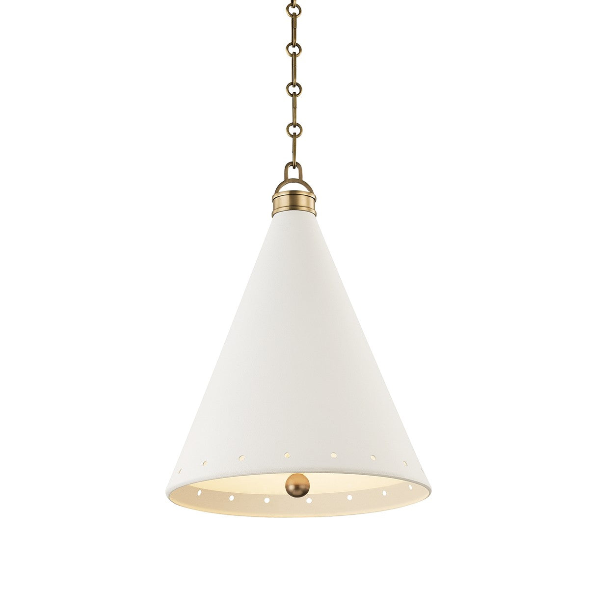 Hudson Valley - MDS401-AGB/WP - One Light Pendant - Plaster No.1 - Aged Brass/White Plaster