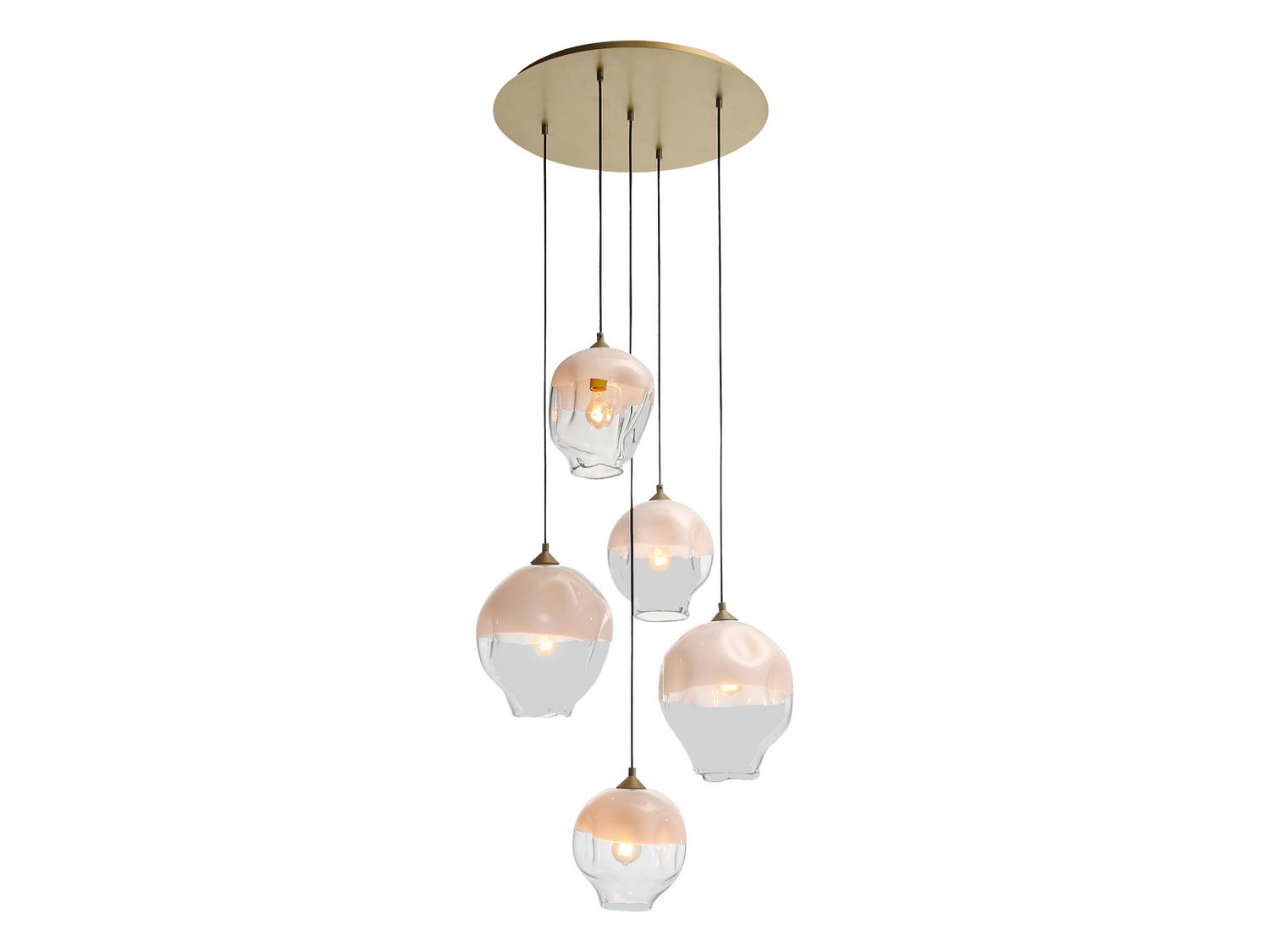 Avenue Lighting - HF8145-BB-WH - Five Light Pendant - Sonoma Ave. - Brushed Brass