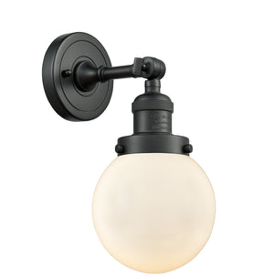 Innovations - 203-BK-G201-6 - One Light Wall Sconce - Franklin Restoration - Matte Black