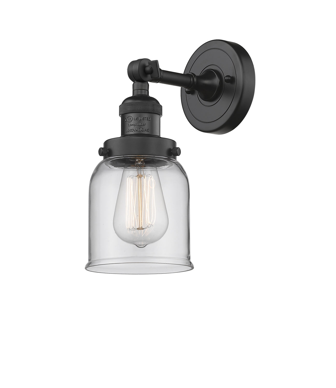 Innovations - 203-BK-G52 - One Light Wall Sconce - Franklin Restoration - Matte Black