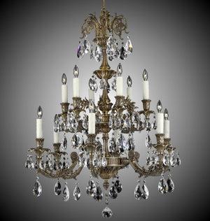 American Brass & Crystal - CH2007-O-03G-PI - 12 Light Chandelier - Finisterra - French Gold Glossy