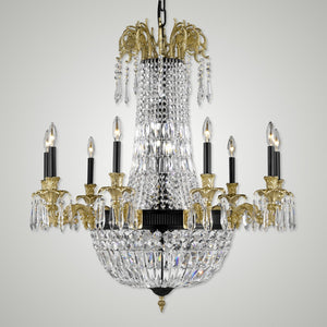 American Brass & Crystal - CH2143-P-05S-16G-ST - 18 Light Chandelier - Finisterra - Old Bronze(Black) with True Brass