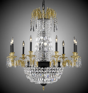 American Brass & Crystal - CH2143-P-05S-16G-ST - 18 Light Chandelier - Finisterra - Old Bronze(Black) with True Brass