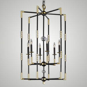 American Brass & Crystal - CH3504-35S-36G-ST - Six Light Chandelier - Magro - Old Bronze (Black) with Old Brass