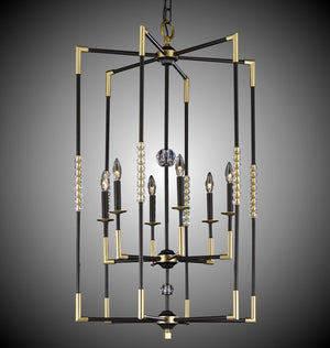 American Brass & Crystal - CH3504-35S-36G-ST - Six Light Chandelier - Magro - Old Bronze (Black) with Old Brass