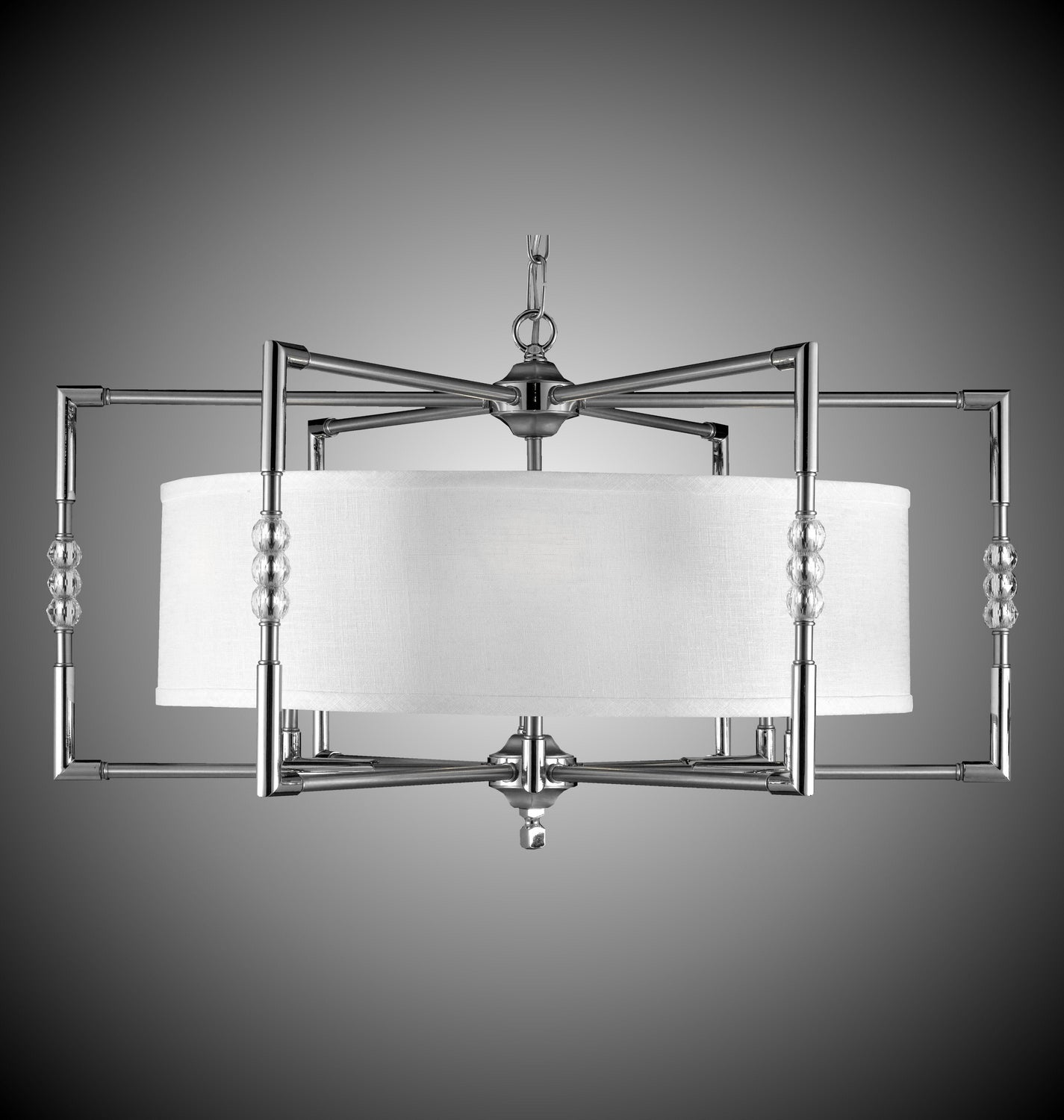 American Brass & Crystal - CH3704-37G-38G-ST-HL - Six Light Chandelier - Magro - Pewter with Polished Nickel