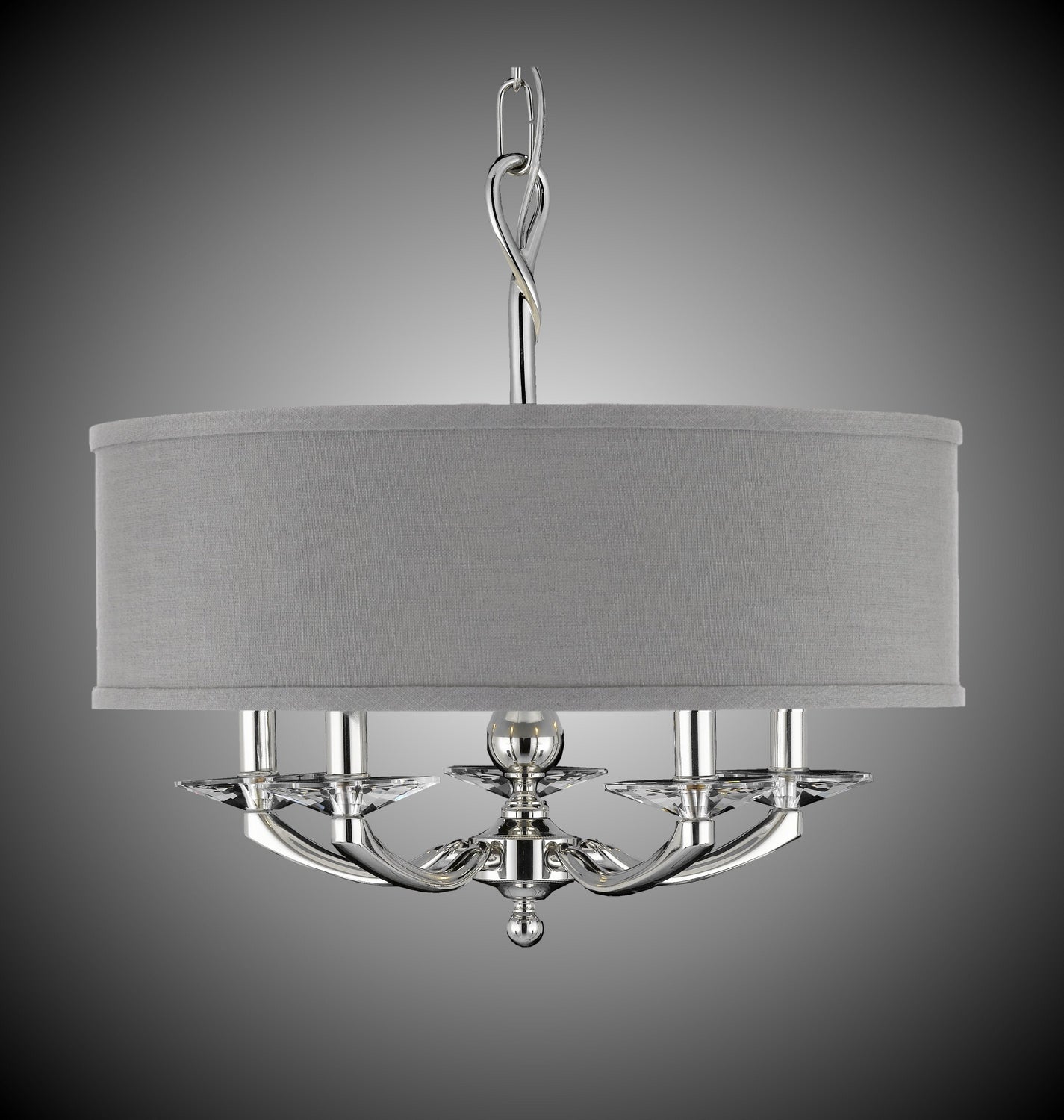 American Brass & Crystal - CH5424-38G-ST-GL - Five Light Chandelier - Kensington - Polished Nickel