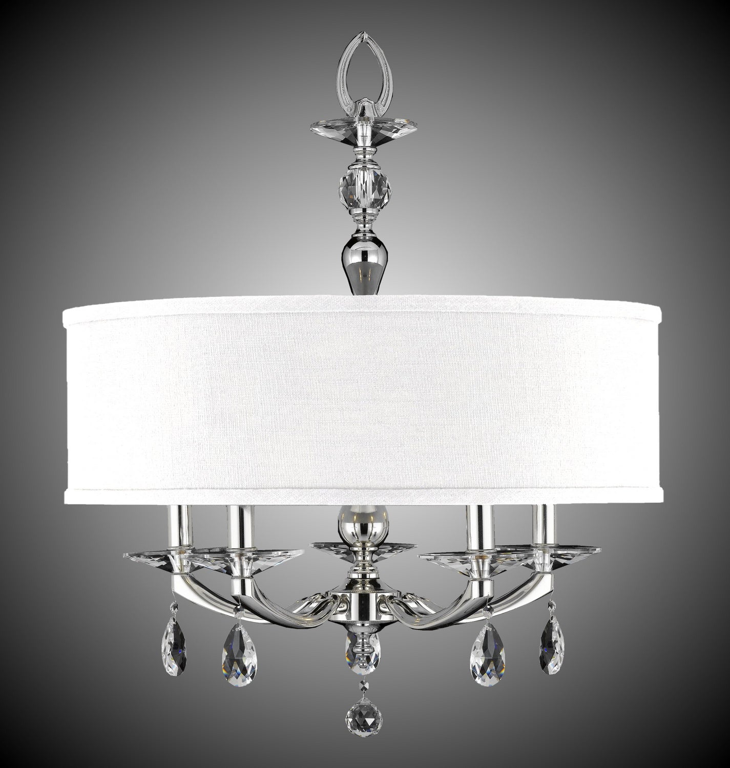 American Brass & Crystal - CH5484-O-38G-ST-HL - Five Light Chandelier - Kensington - Polished Nickel