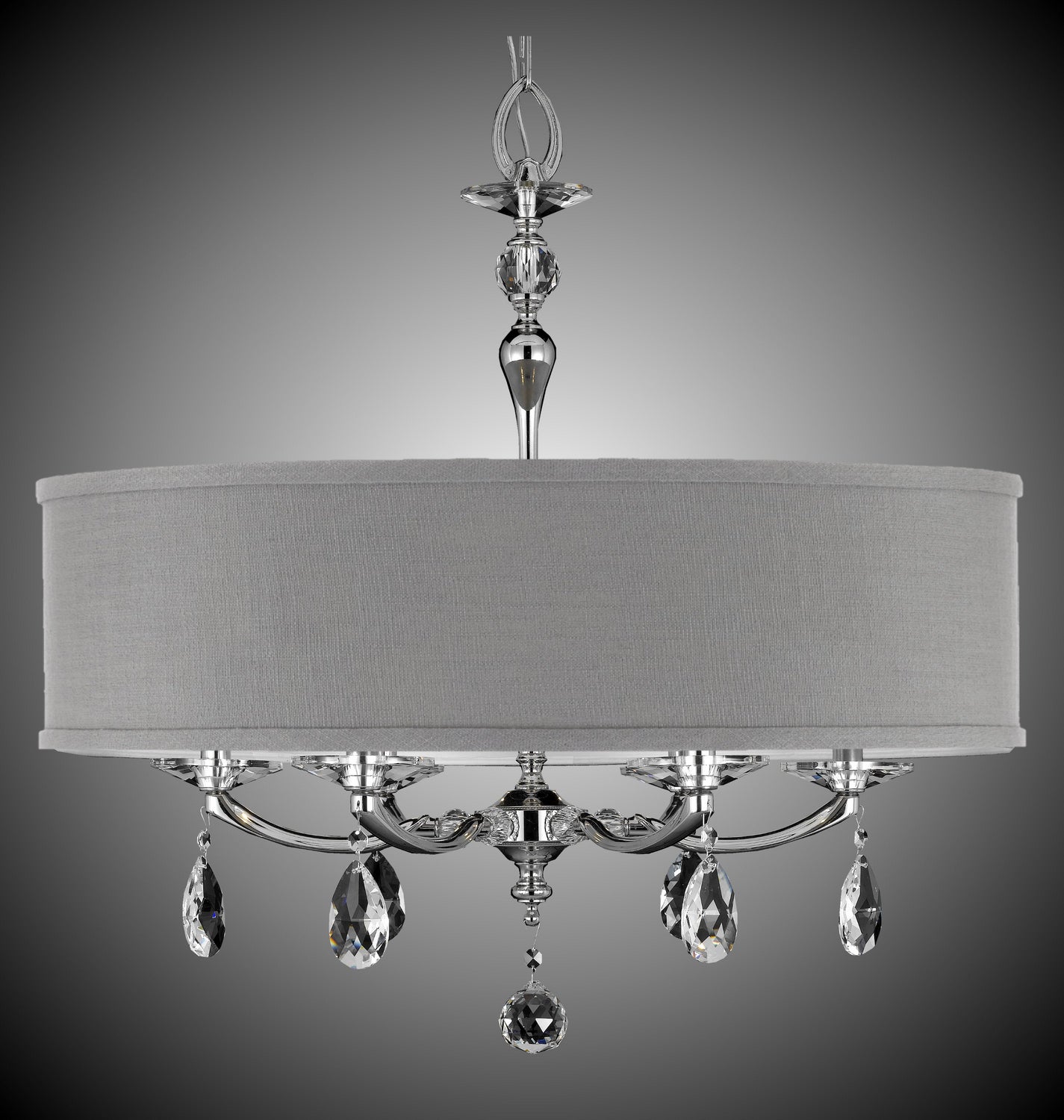 American Brass & Crystal - CH5486-O-38G-ST-GL - Six Light Chandelier - Kensington - Polished Nickel