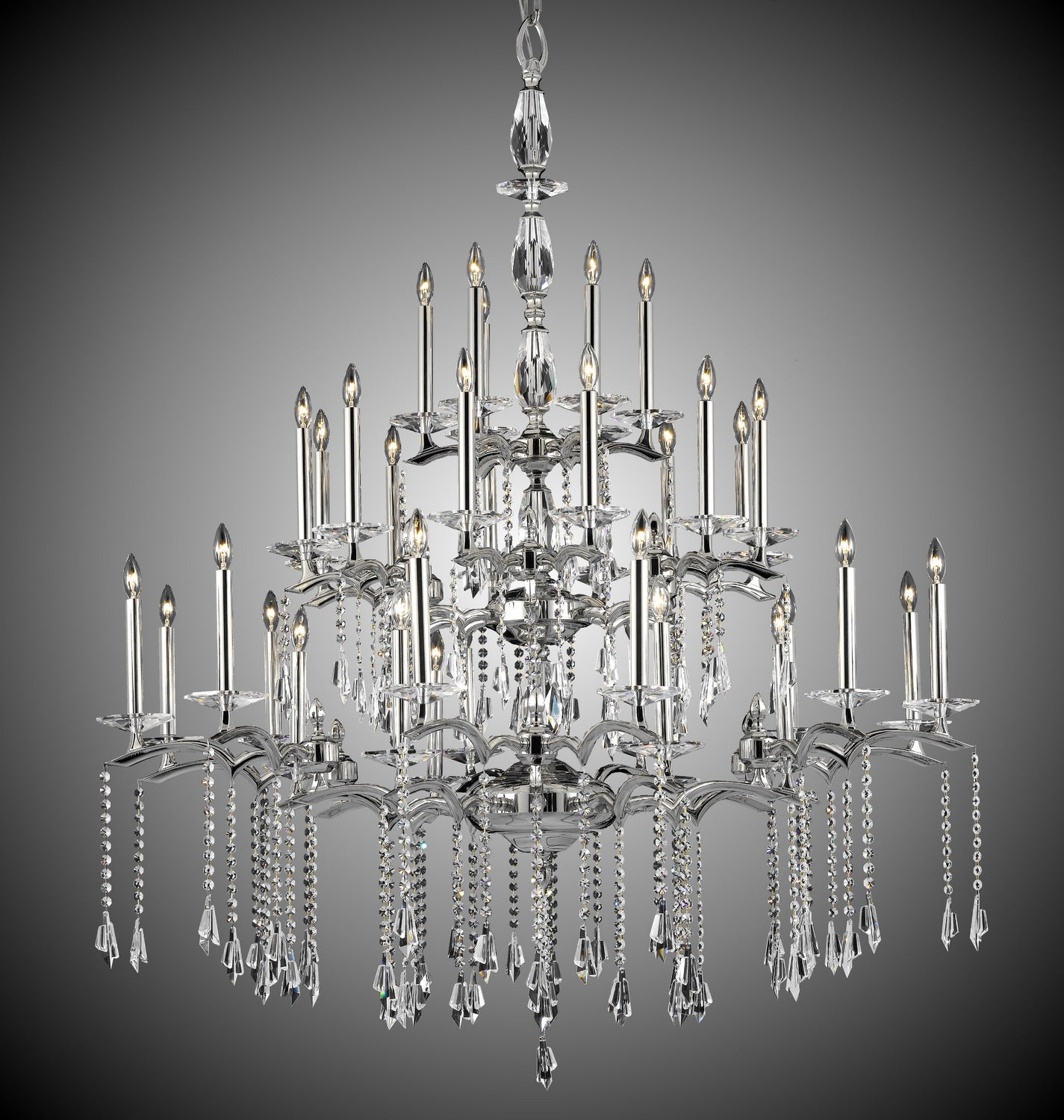 American Brass & Crystal - CH5545-G-38G-ST - 36 Light Chandelier - Kaya - Polished Nickel