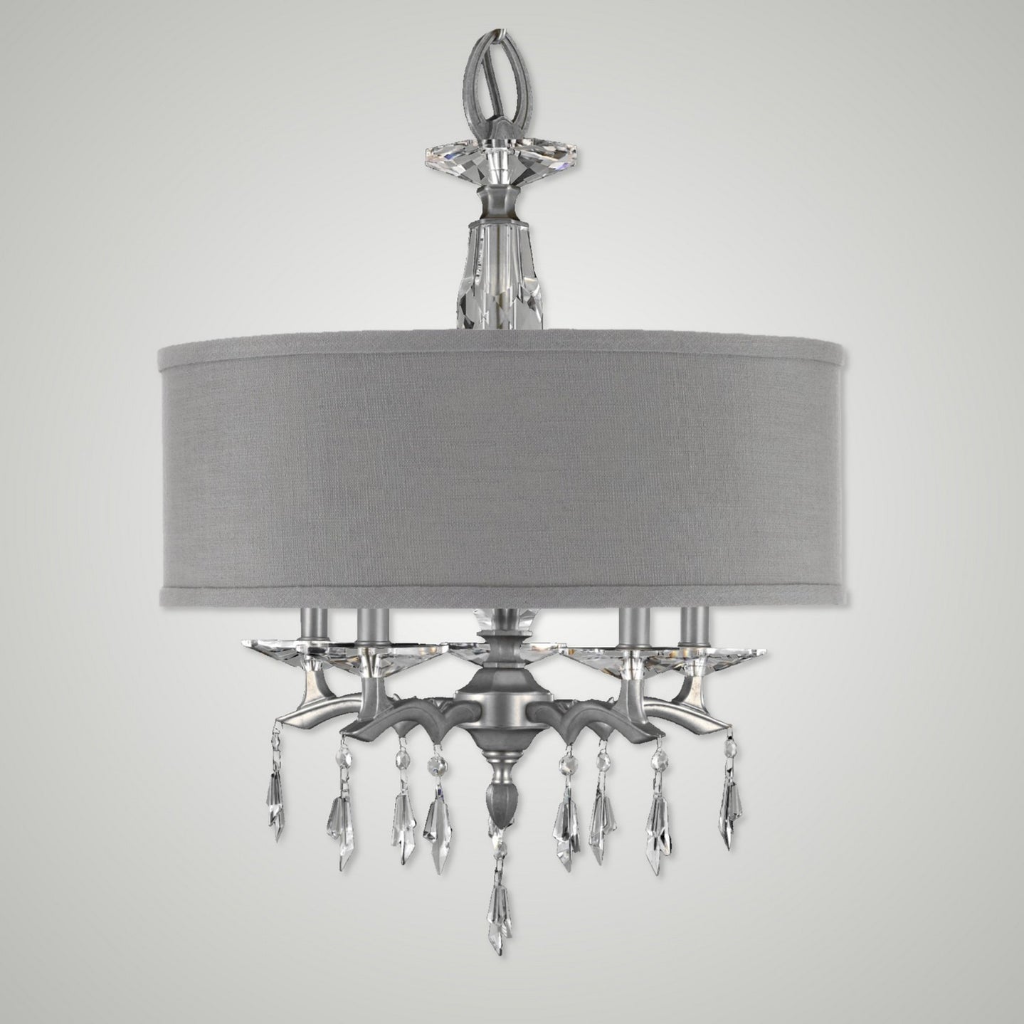 American Brass & Crystal - CH5602-G-37G-ST-GL - Five Light Chandelier - Kaya - Pewter