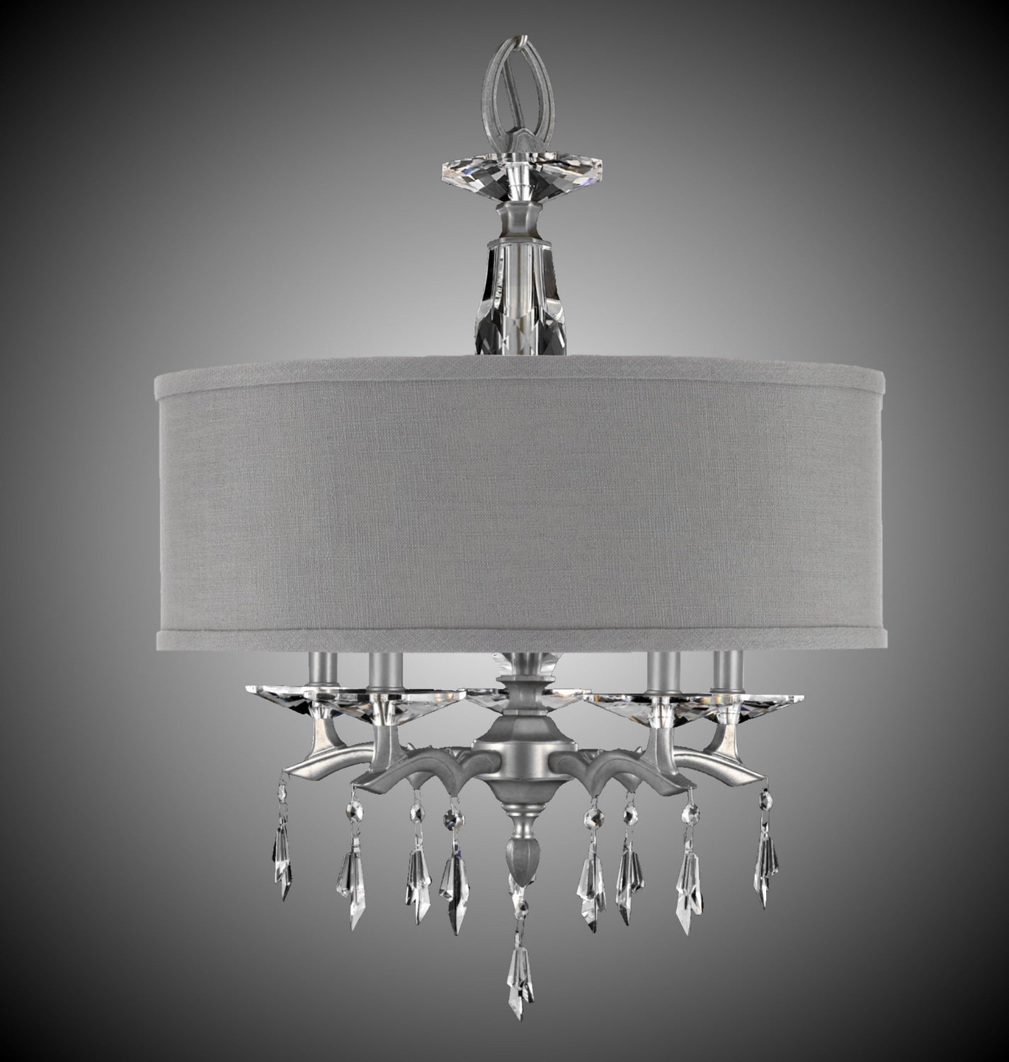 American Brass & Crystal - CH5602-G-37G-ST-GL - Five Light Chandelier - Kaya - Pewter