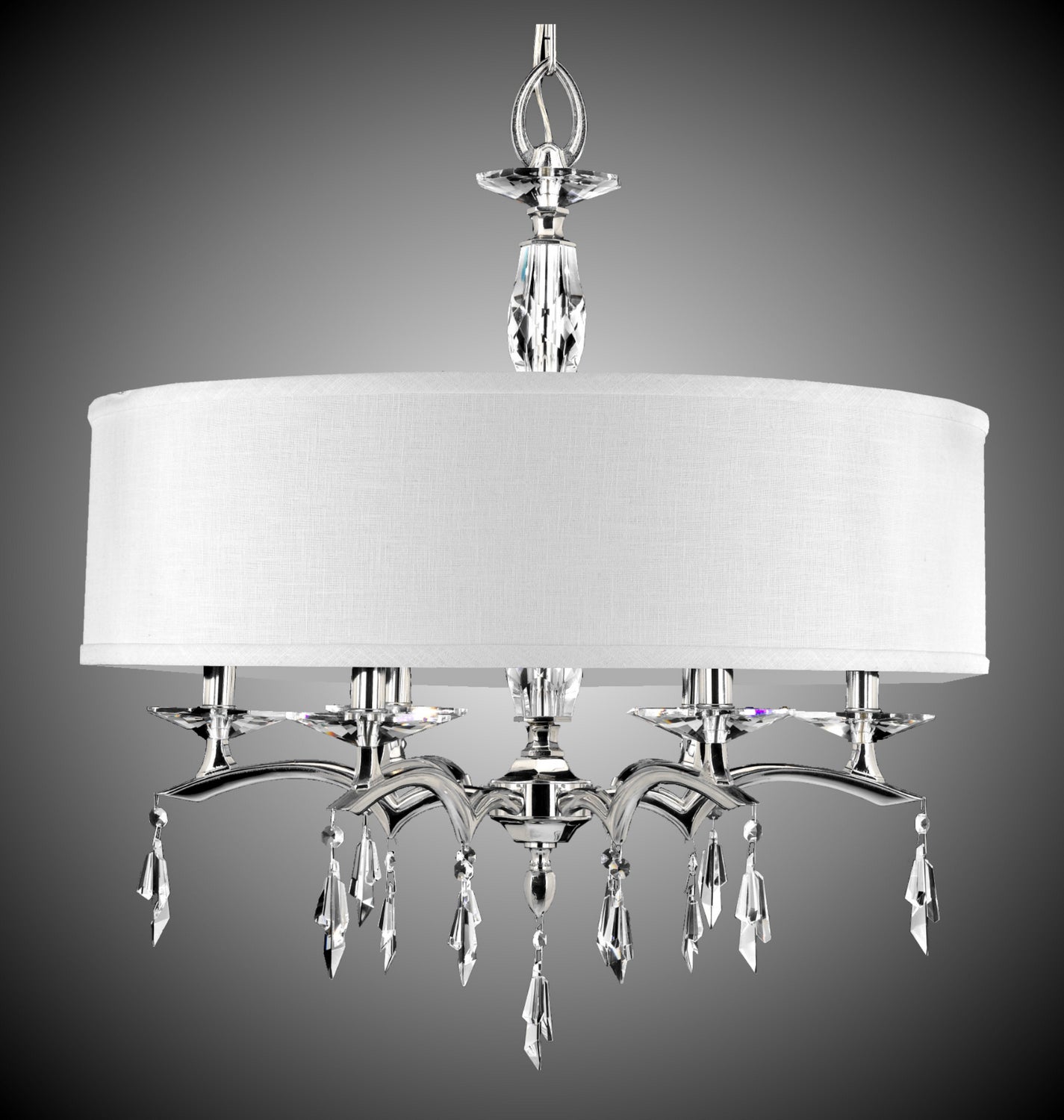 American Brass & Crystal - CH5603-G-38G-ST-HL - Six Light Chandelier - Kaya - Polished Nickel