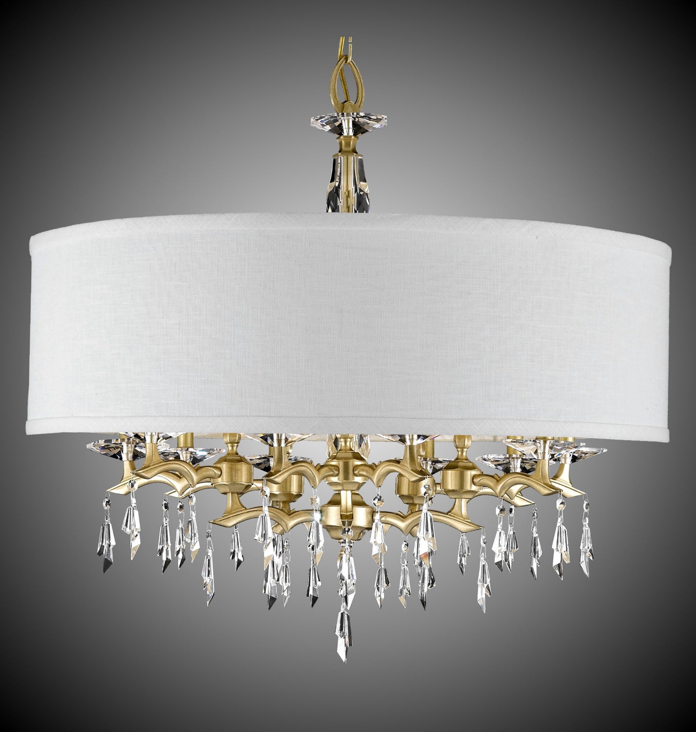 American Brass & Crystal - CH5606-G-36G-ST-HL - Ten Light Chandelier - Kaya - Old Brass