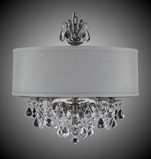 American Brass & Crystal - CH6512-A-10G-PI-GL - Five Light Chandelier - Llydia - Antique Silver