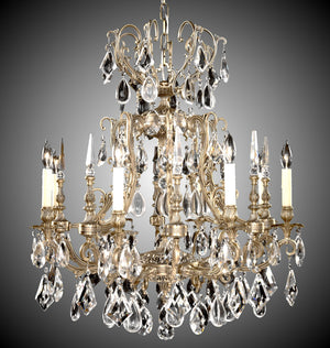 American Brass & Crystal - CH7015-B-02G-PI - Ten Light Chandelier - Parisian - Antique Black Glossy