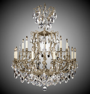 American Brass & Crystal - CH7028-O-02G-PI - 15 Light Chandelier - Parisian - Antique Black Glossy