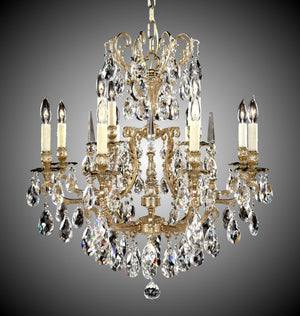 American Brass & Crystal - CH7031-O-16G-PI - 12 Light Chandelier - Parisian - True Brass