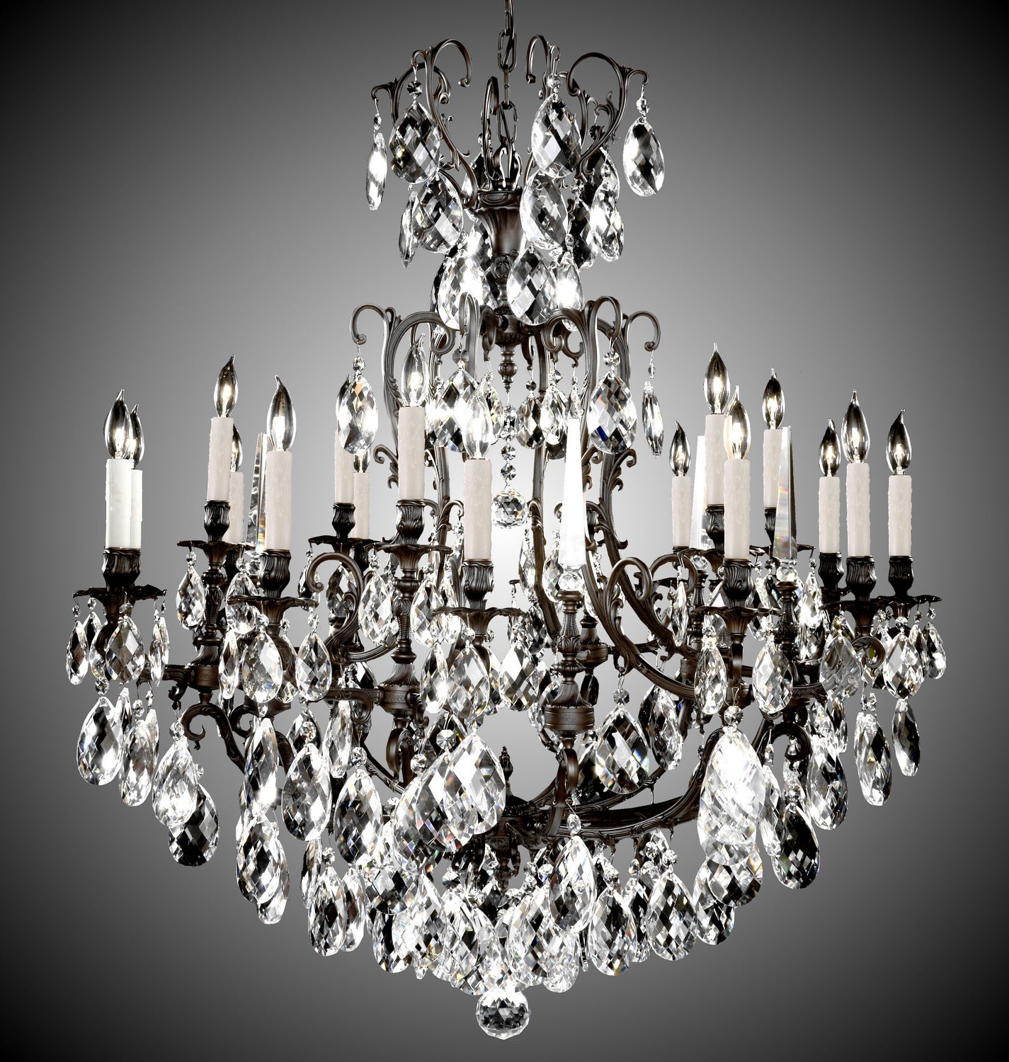 American Brass & Crystal - CH7036-O-13S-PI - 18 Light Chandelier - Parisian - Aged Bronze satin