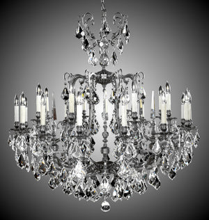 American Brass & Crystal - CH7038-A-10G-PI - 24 Light Chandelier - Parisian - Antique Silver