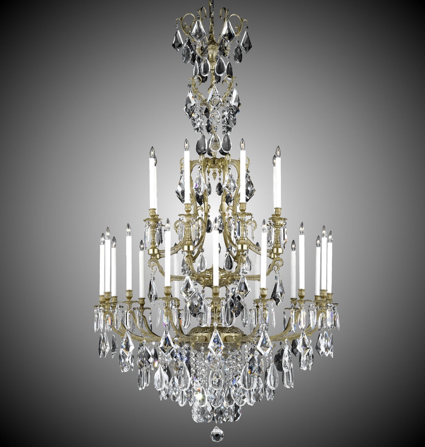 American Brass & Crystal - CH7336-B-16G-PI - 24 Light Chandelier - Parisian - True Brass