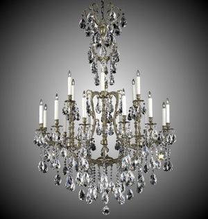 American Brass & Crystal - CH7535-O-02G-PI - 18 Light Chandelier - Parisian - Antique Black Glossy