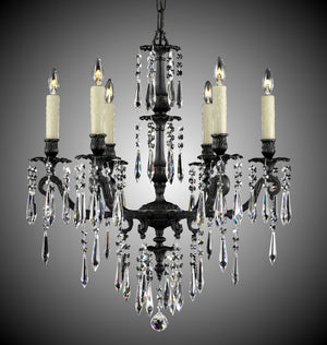 American Brass & Crystal - CH7814-U-23S-PI - Six Light Chandelier - Parisian - Empire Bronze