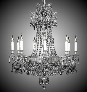 American Brass & Crystal - CH8143-P-08G-PI - 18 Light Chandelier - Valencia - Silver