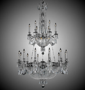 American Brass & Crystal - CH8152-P-10G-ST - 33 Light Chandelier - Valencia - Antique Silver