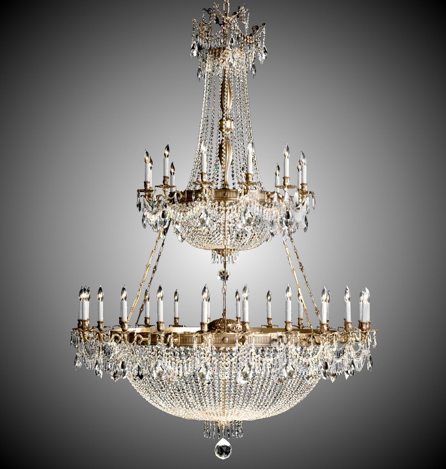 American Brass & Crystal - CH8157-P-03G-PI - 72 Light Chandelier - Valencia - French Gold Glossy