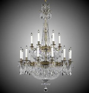 American Brass & Crystal - CH8162-P-02G-PI - 33 Light Chandelier - Valencia - Antique Black Glossy