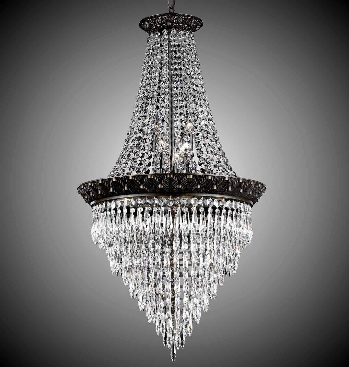 American Brass & Crystal - CH8722-U-23S - 12 Light Chandelier - Corinthian - Empire Bronze