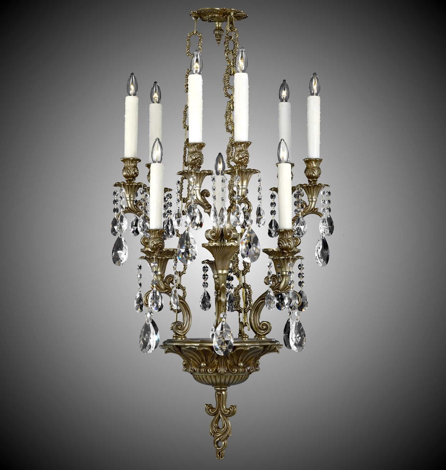 American Brass & Crystal - CH9009-O-03G-PI - Nine Light Chandelier - Blairsden - French Gold Glossy