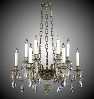 American Brass & Crystal - CH9012-O-02G-PI - 12 Light Chandelier - Blairsden - Antique Black Glossy