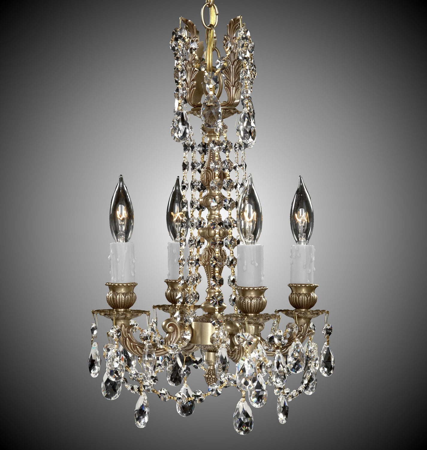 American Brass & Crystal - CH9210-O-03G-PI - Four Light Chandelier - Biella - French Gold Glossy