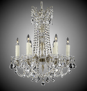 American Brass & Crystal - CH9282-A-04G-PI - Six Light Chandelier - Crystella - Antique White Glossy