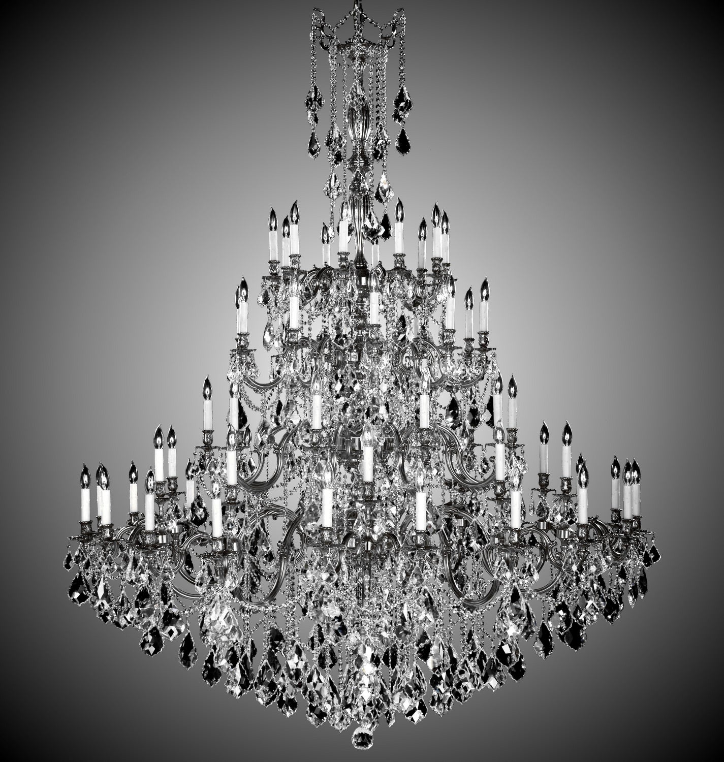 American Brass & Crystal - CH9327-A-10G-PI - 60 Light Chandelier - Elise - Antique Silver