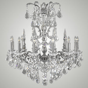 American Brass & Crystal - CH9382-A-07G-08G-ST - 12 Light Chandelier - Venetian - Satin Nickel with Silver