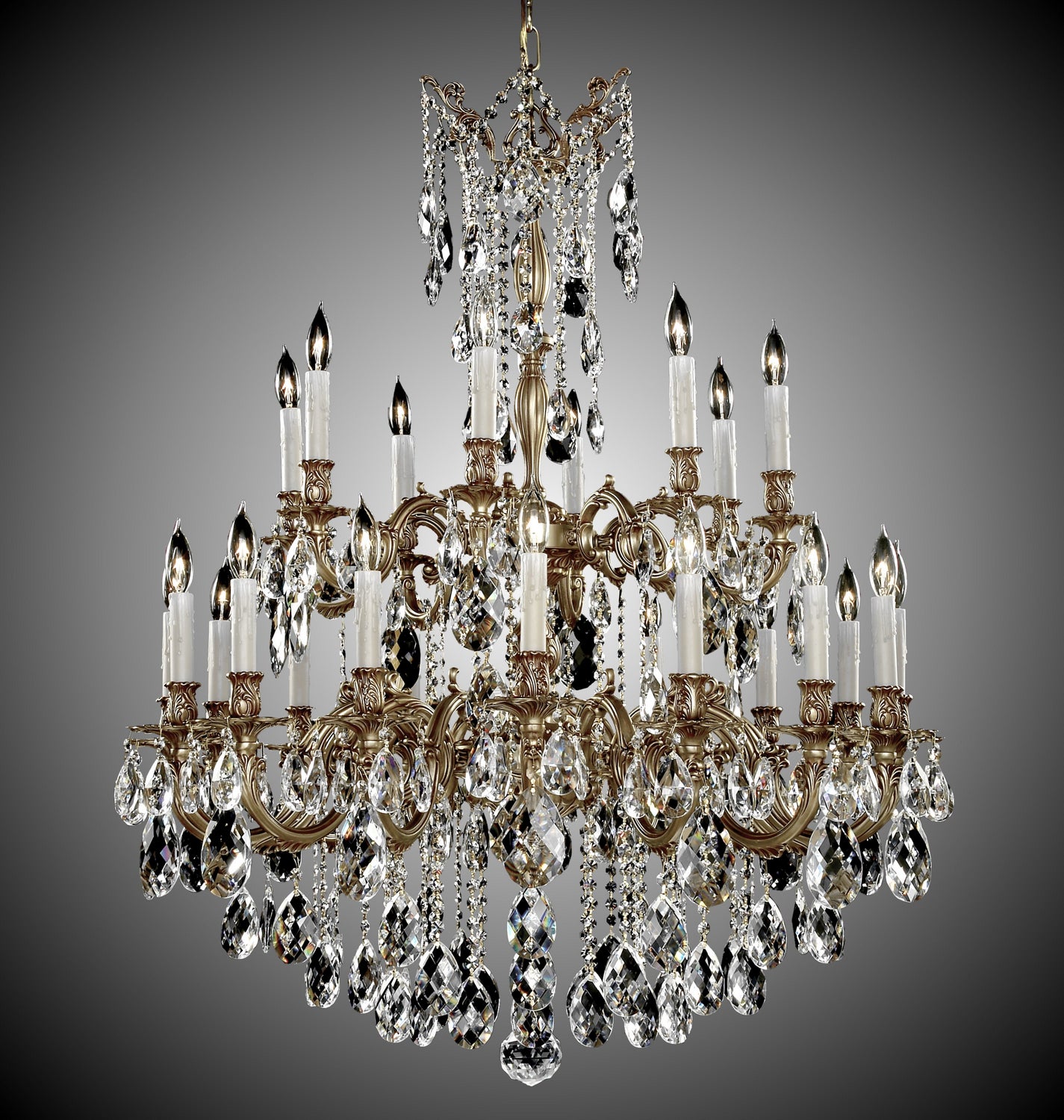 American Brass & Crystal - CH9825-O-03G-PI - 24 Light Chandelier - Bellagio - French Gold Glossy