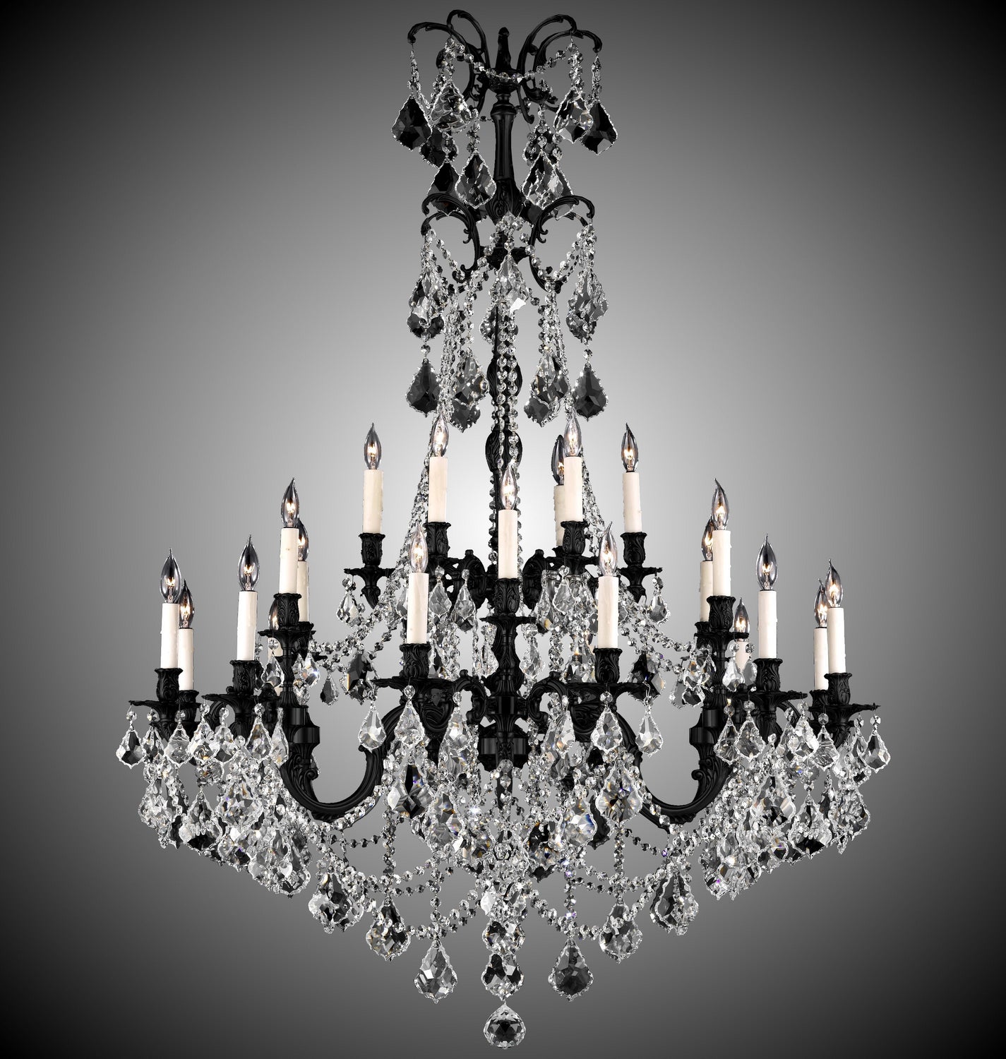 American Brass & Crystal - CH9868-A-05S-PI - 32 Light Chandelier - Sterling - Old Bronze Satin