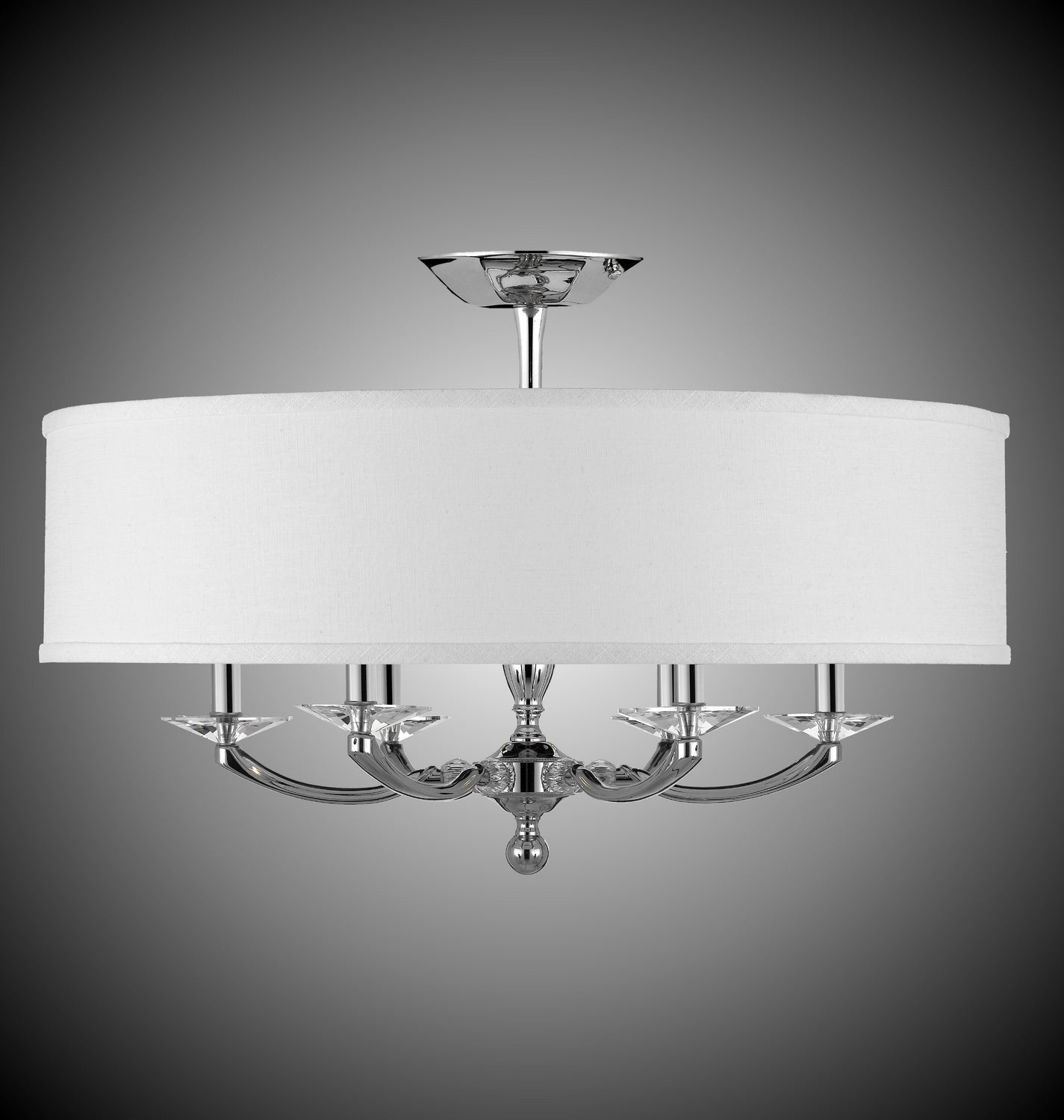 American Brass & Crystal - FM5436-38G-ST-HL - Six Light Semi-Flush Mount - Kensington - Polished Nickel