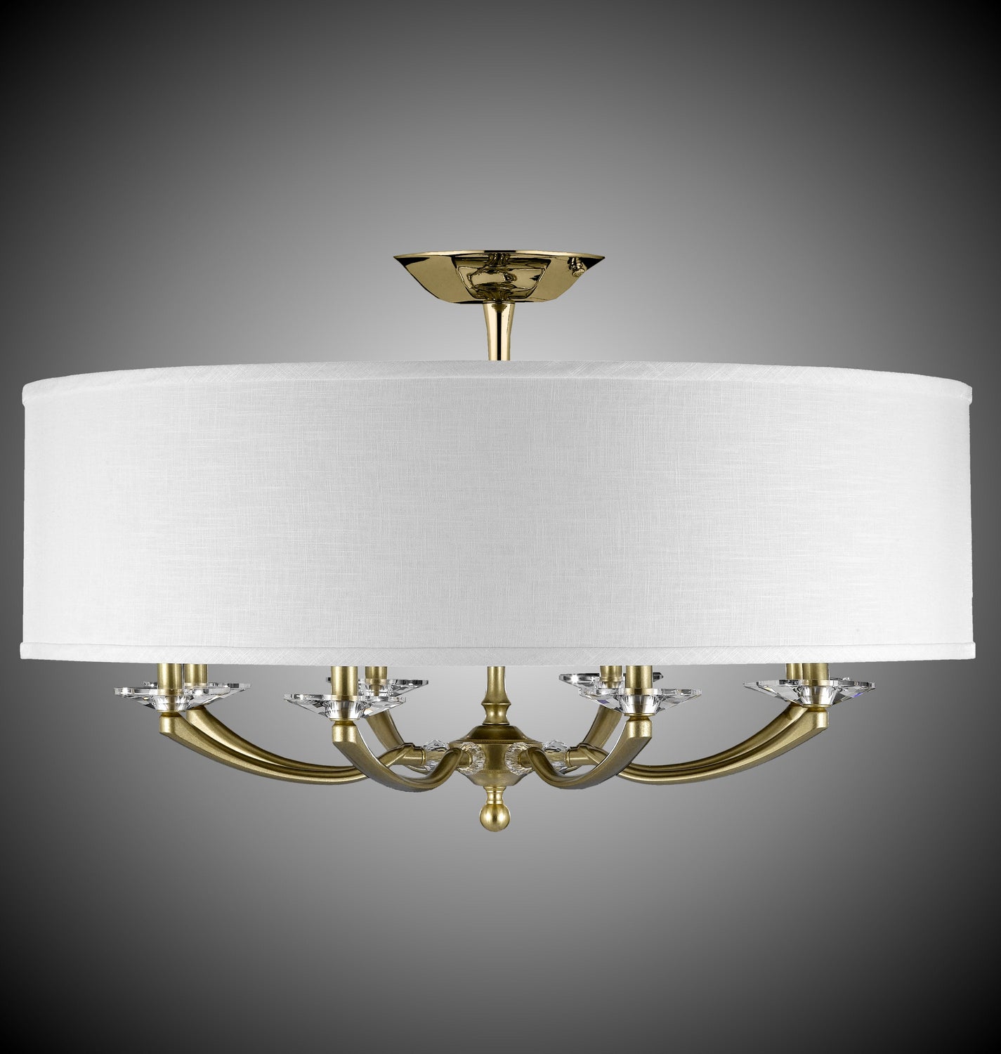 American Brass & Crystal - FM5437-36G-ST-HL - Eight Light Flush Mount - Kensington - Old Brass