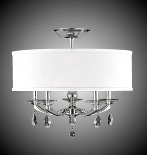 American Brass & Crystal - FM5494-O-38G-ST-HL - Five Light Semi-Flush Mount - Kensington - Polished Nickel