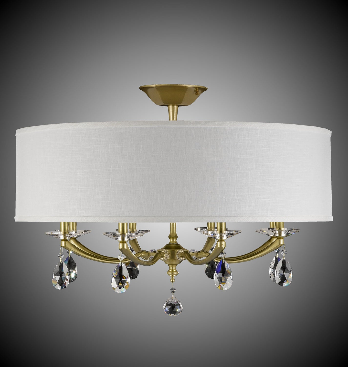 American Brass & Crystal - FM5497-O-36G-ST-HL - Eight Light Flush Mount - Kensington - Old Brass