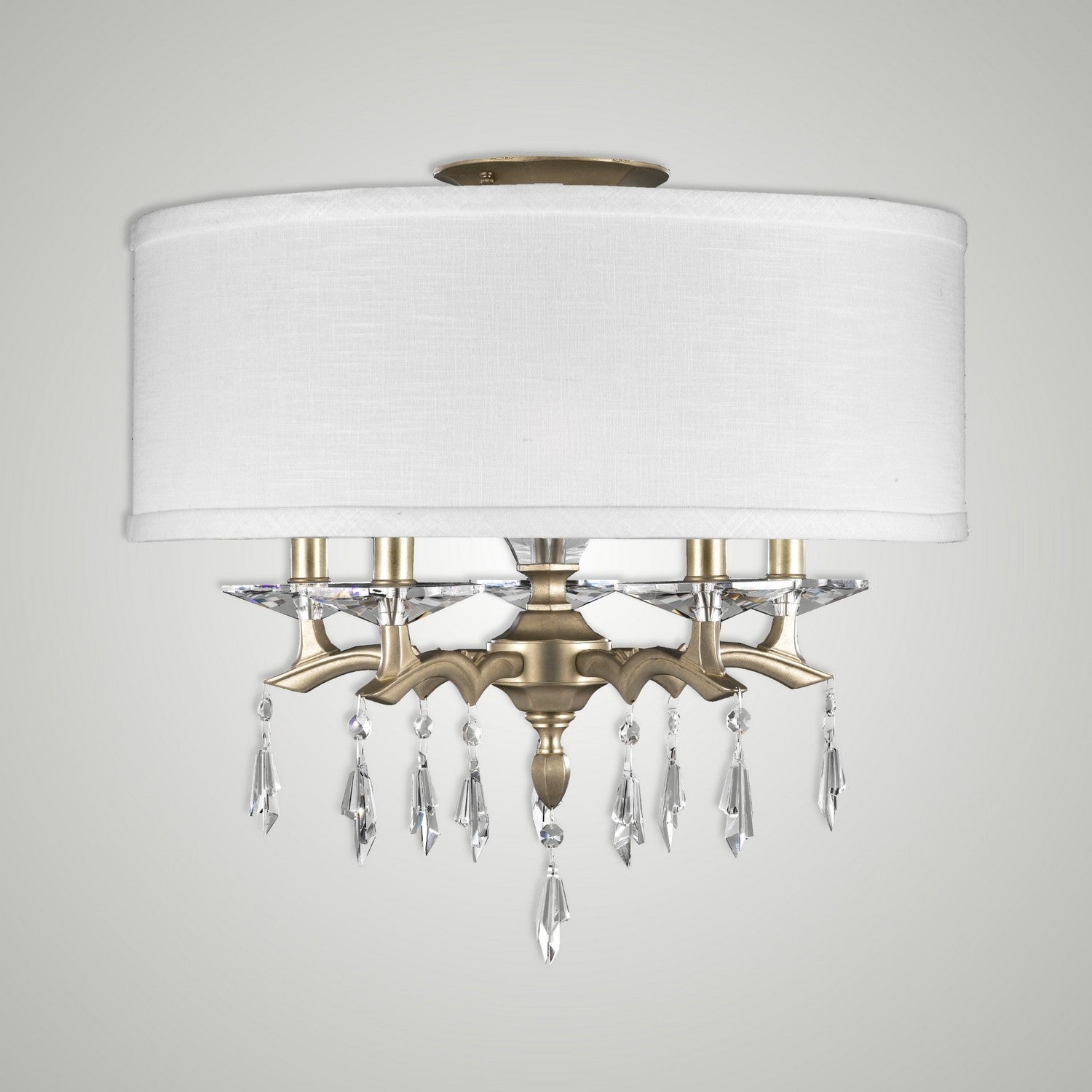 American Brass & Crystal - FM5622-G-36G-ST-HL - Five Light Semi-Flush Mount - Kaya - Old Brass